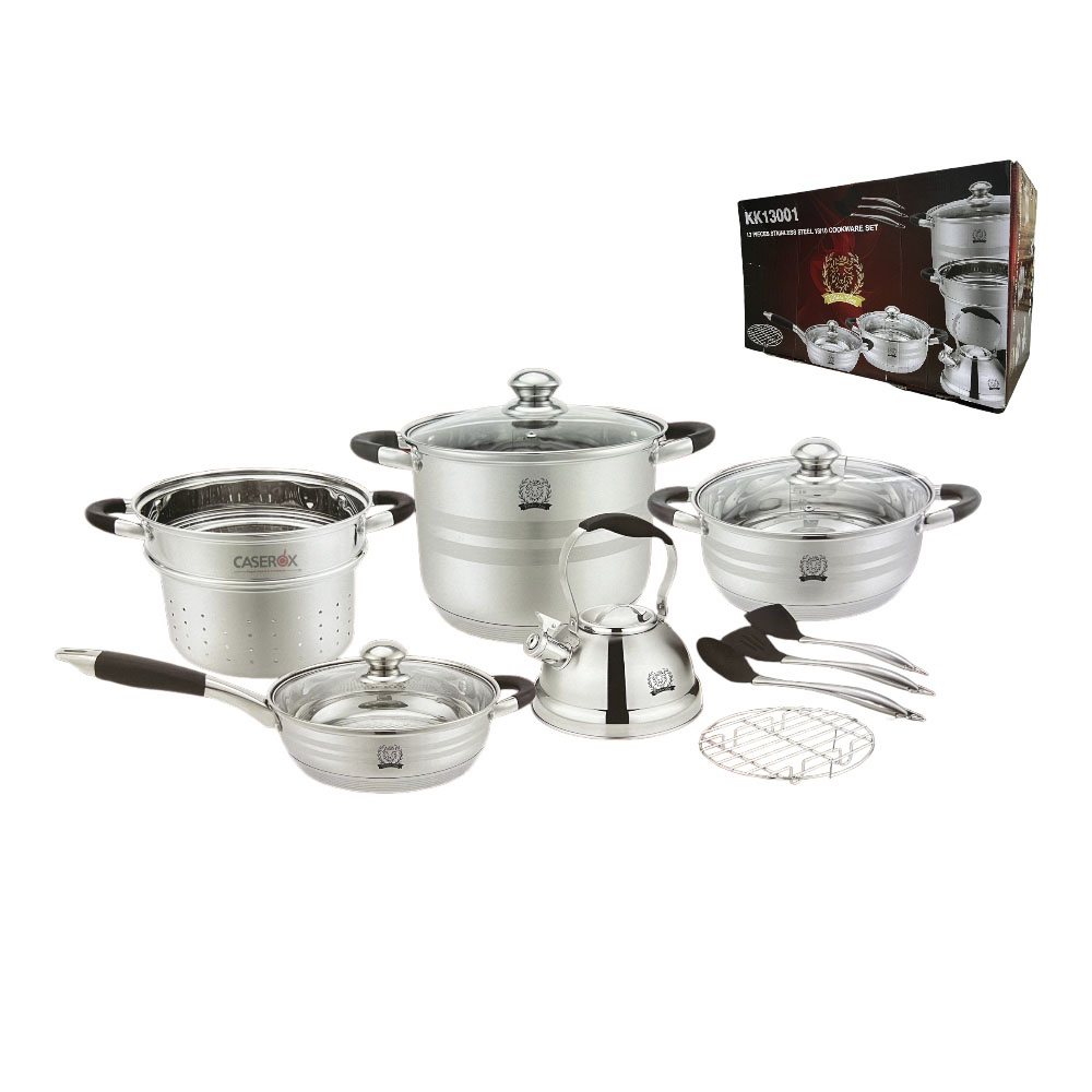 Bateria Acero Inoxidable 18/10 13 piezas - Kitchen King.