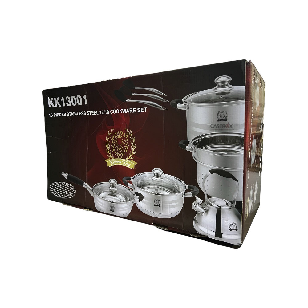 Bateria Acero Inoxidable 18/10 13 piezas - Kitchen King.