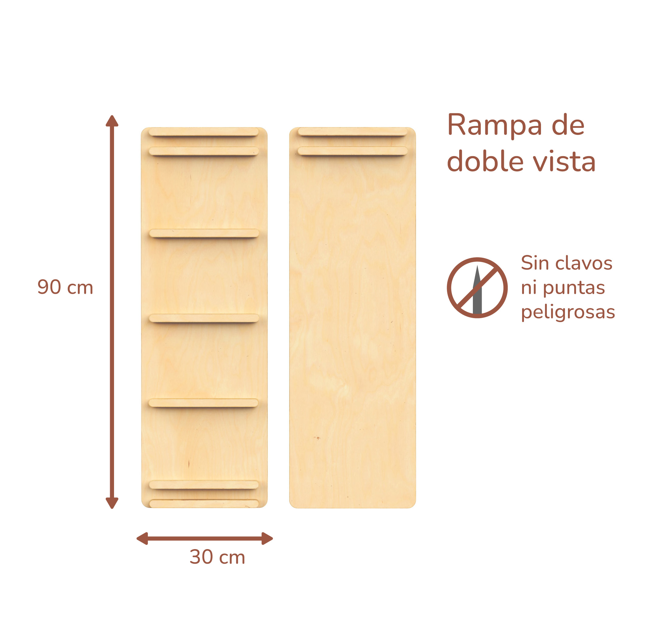 Triángulo de Escalada Plegable + Rampa de Barras Estructura de Juego Pikler para Bebés y Niños (Color Natural)