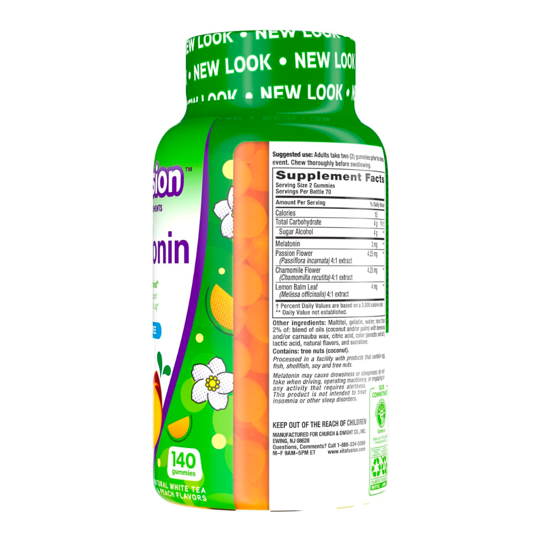 Vita Fusion Sugar Free | Gomitas Sabor Durazno (140 Unidades) - Sin Azúcar, Vitaminas y Minerales.