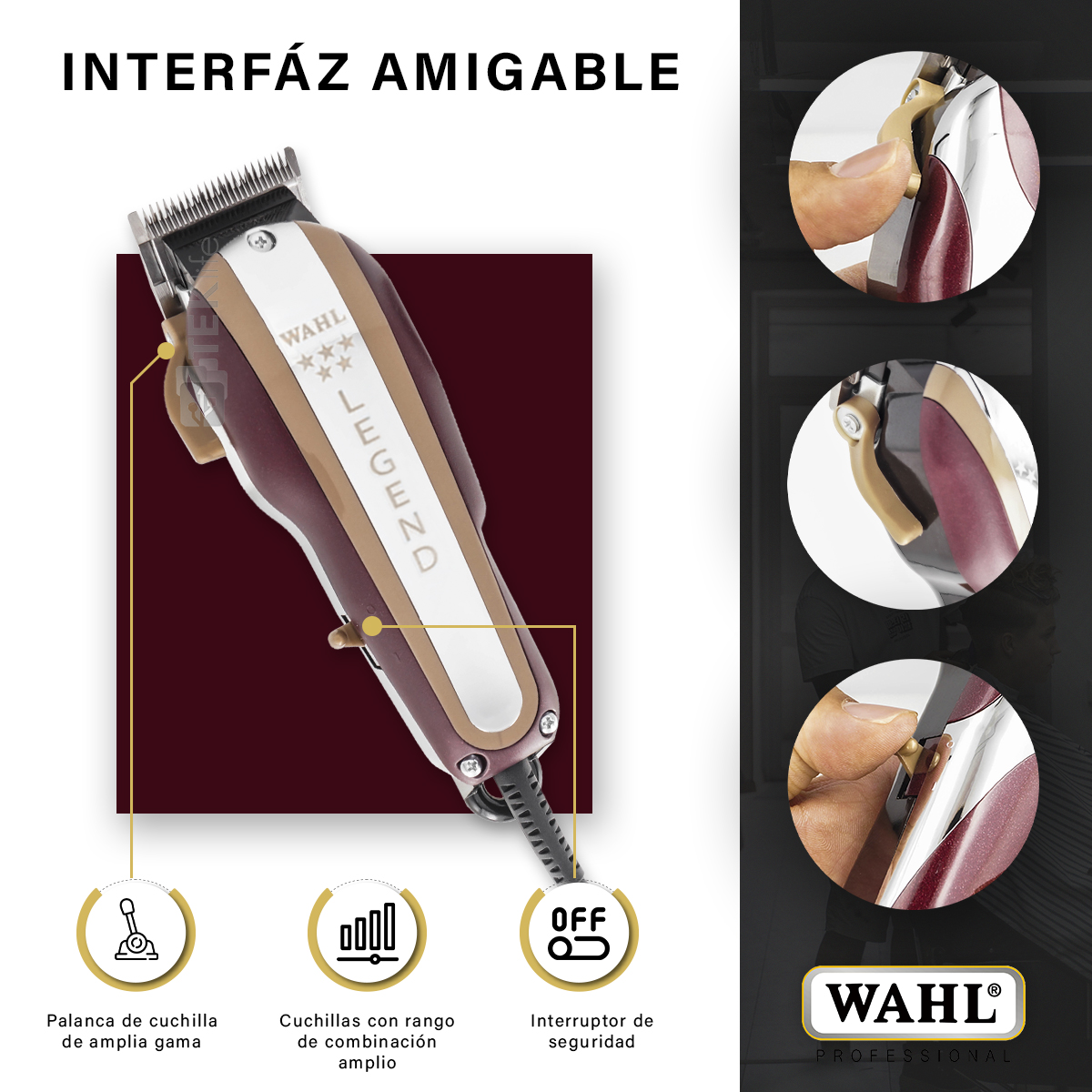 Maquina Clipper Profesional Salon Barber Wahl Legend Cl 
