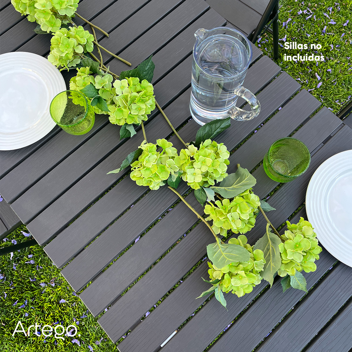 Mesa rectangular plegable acabado tipo madera plástico HDPE ligera Folding table mesa premium para terraza jardín eventos de 1.66m