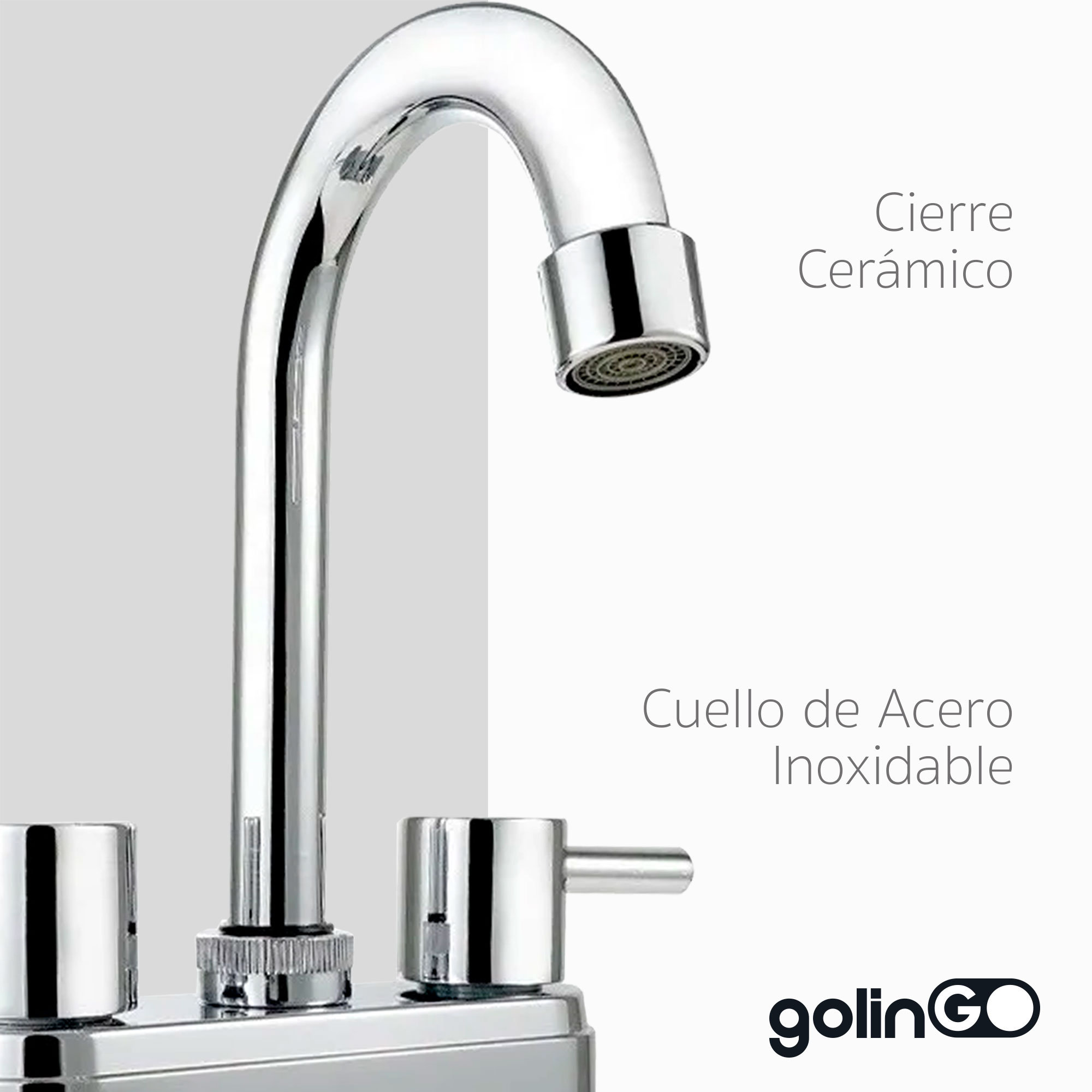 Monomando Grifo Lavabo Baño Llave Mezcladora Inoxidable