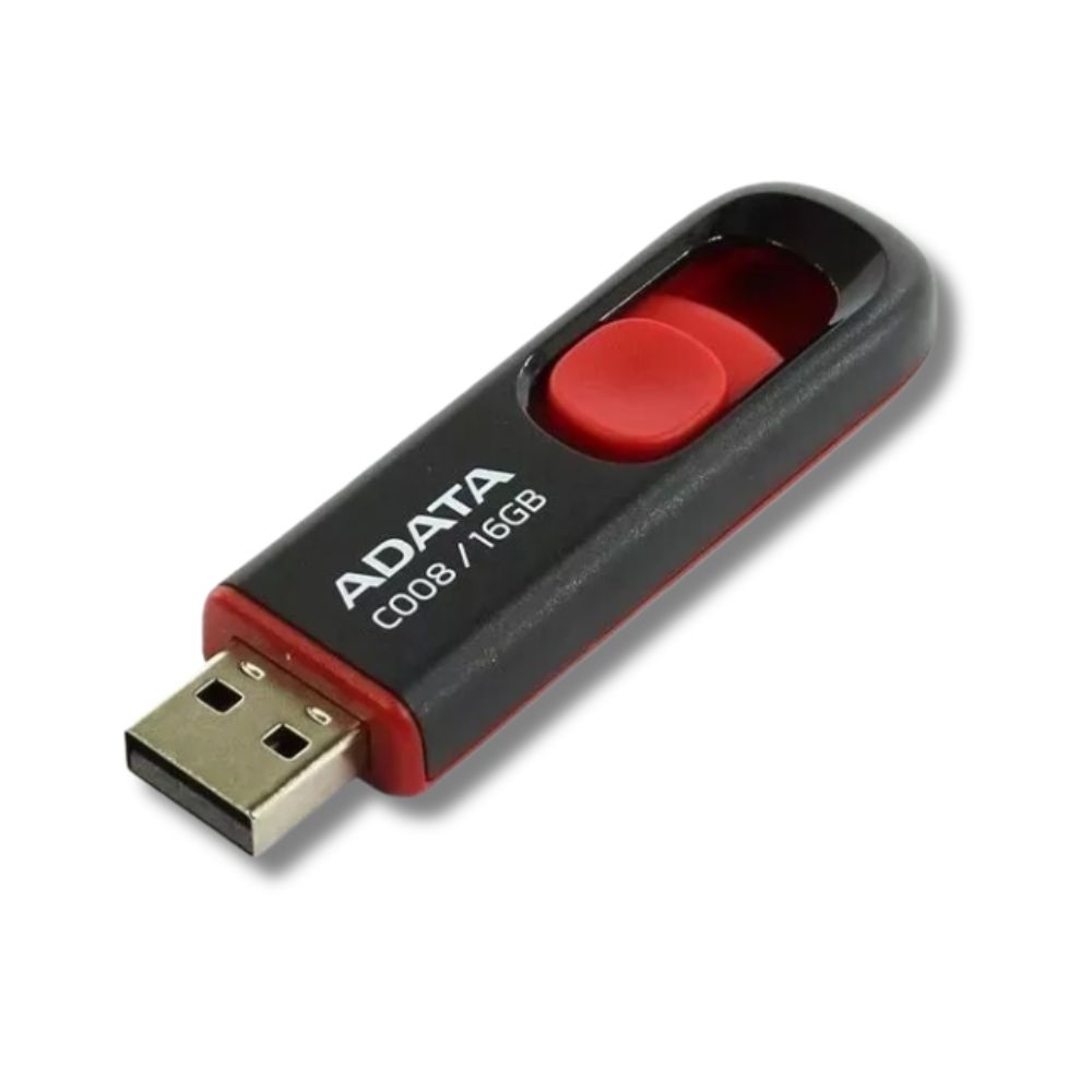 Memoria USB Adata 16GB 2.0 C008 Color Negra y Roja
