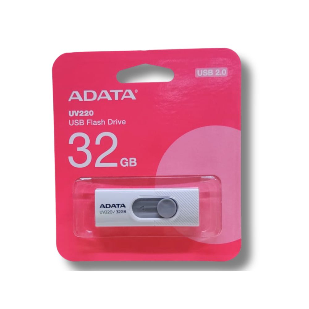 Memoria USB Adata 32GB 2.0 UV220 Color Blanca y Gris