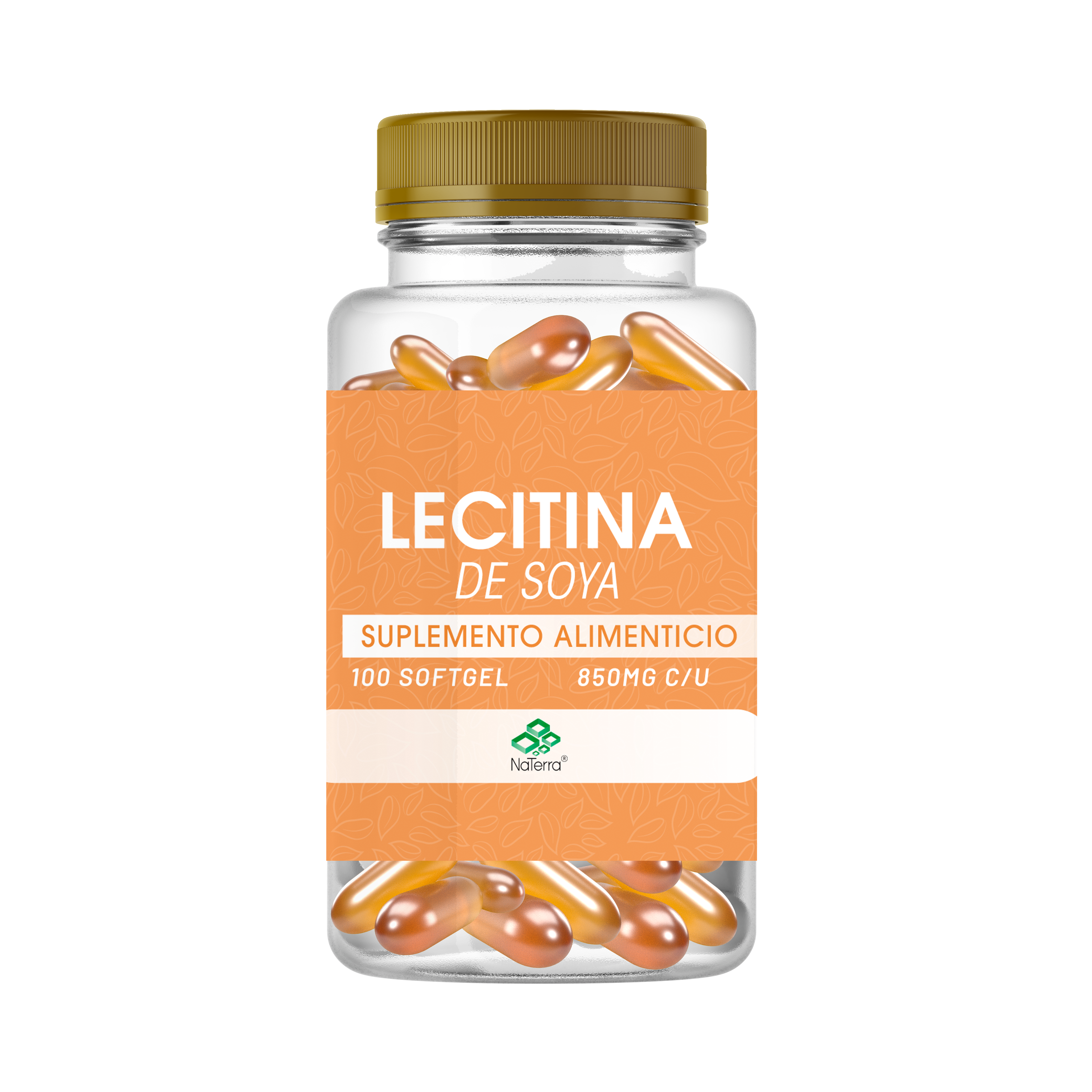 Lecitina de Soya NaTerra 100 gelcaps.