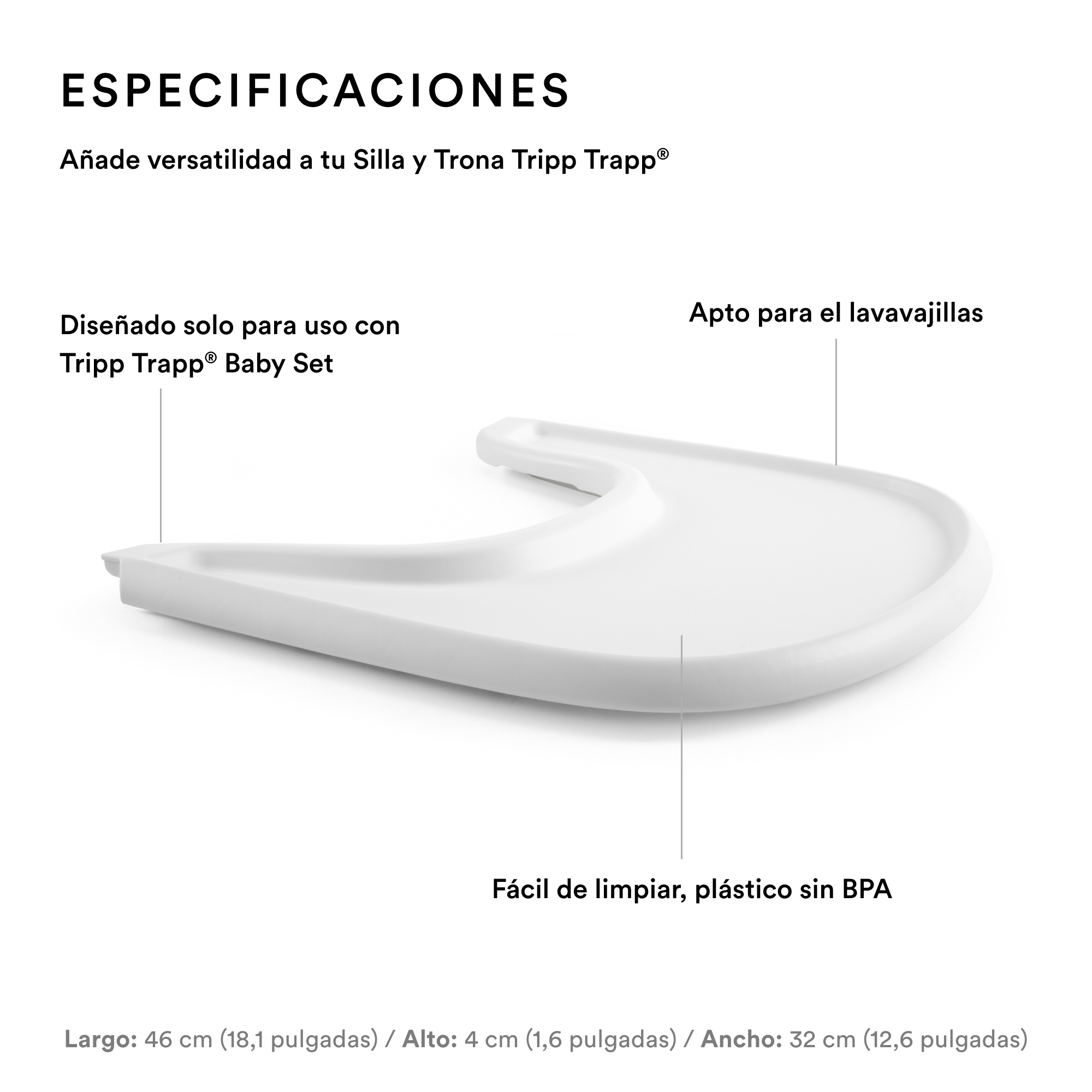 Bundle Stokke Tripp Trapp Baby Set Tray y Arnes Blanco