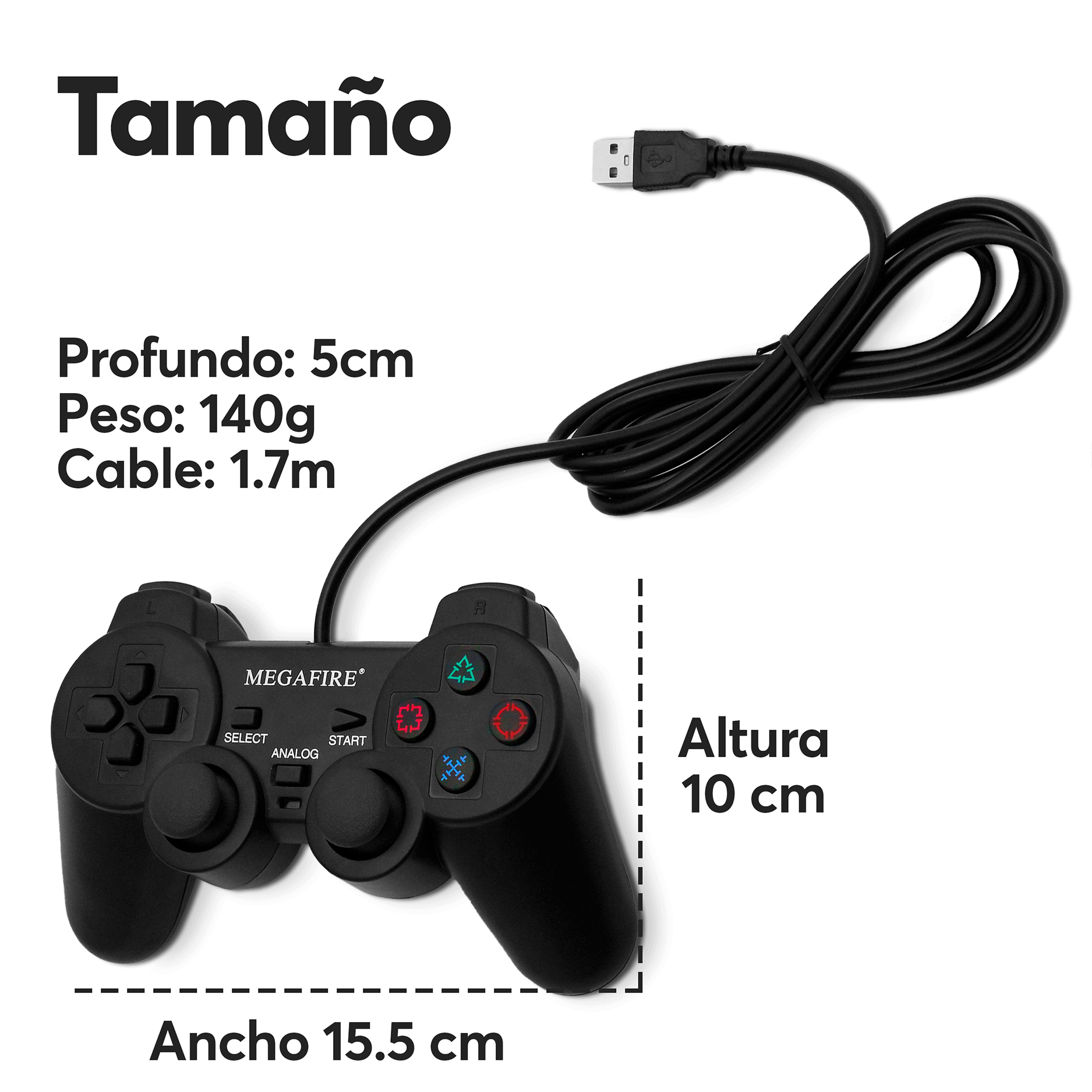 Control Archy Alambrico Gamepad para PC USB Plug&Play.