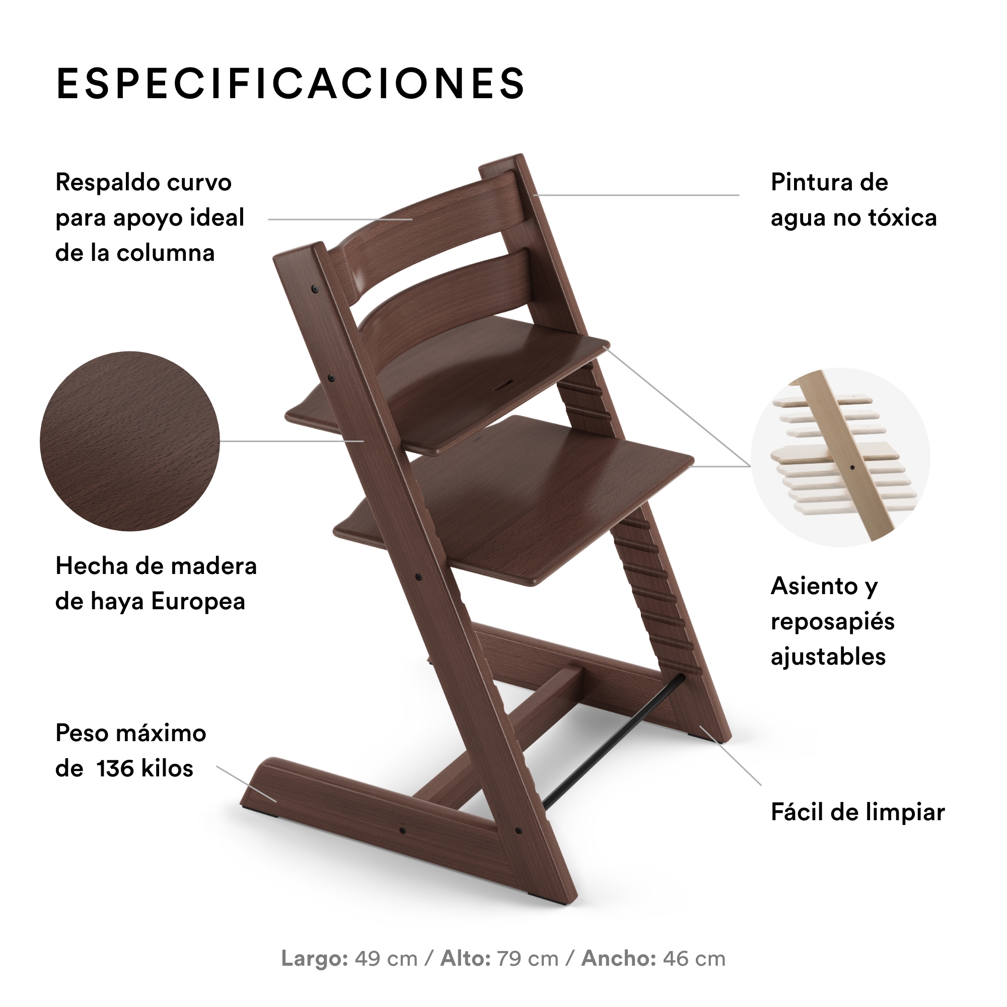 Silla Stokke Tripp Trapp Walnut Brown