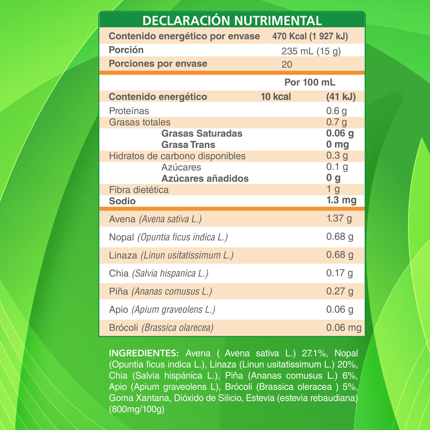 Nutrasien100. Fibra natural en Polvo Beneficia Salud Digestiva Regula Intestino Fortalece microbiota Sin Azúcar 20 porciones Fibra complex Sabor PIña