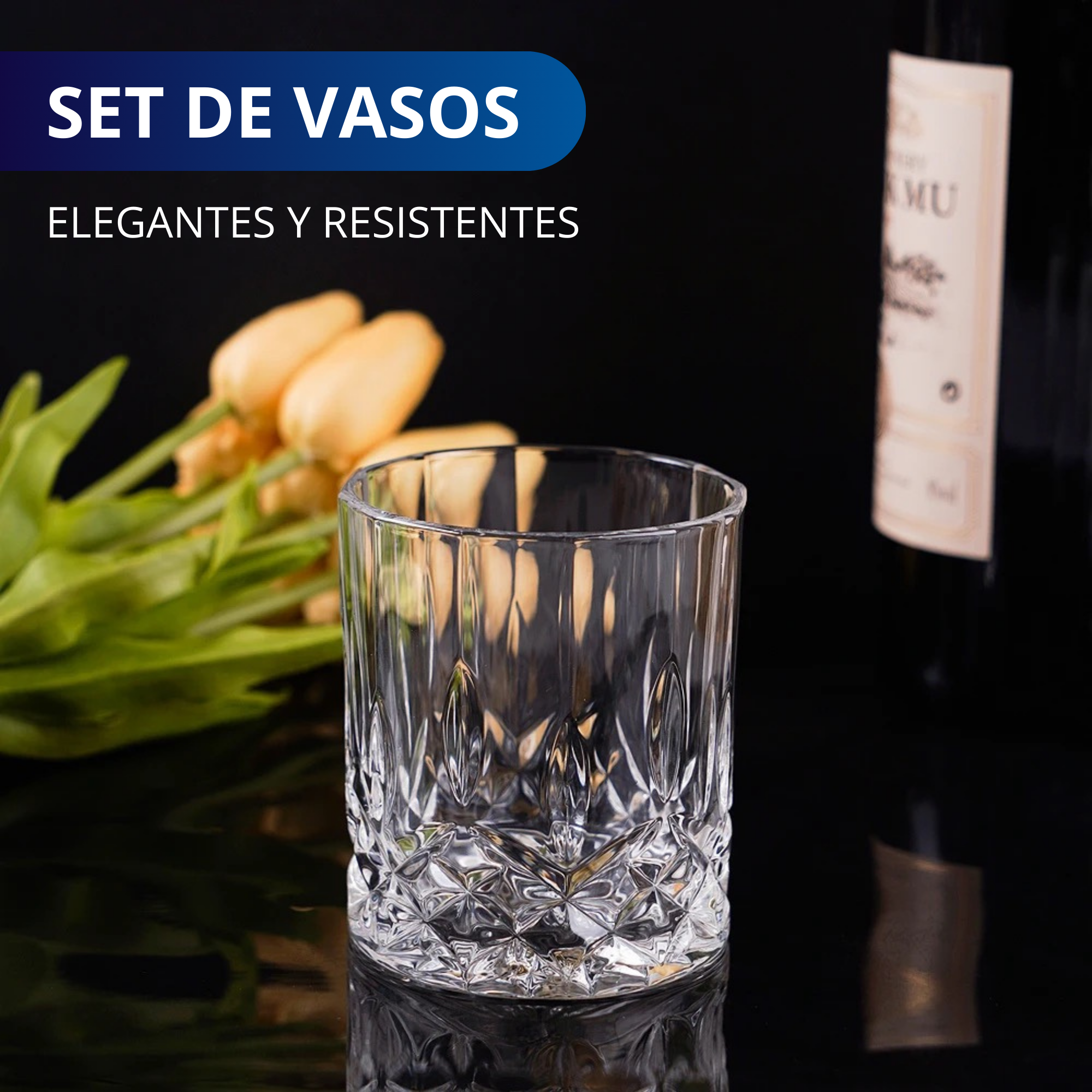 Vasos De Vidrio Whiskey Ecomlab Old Fashion Set Regalo 4 Pcs.