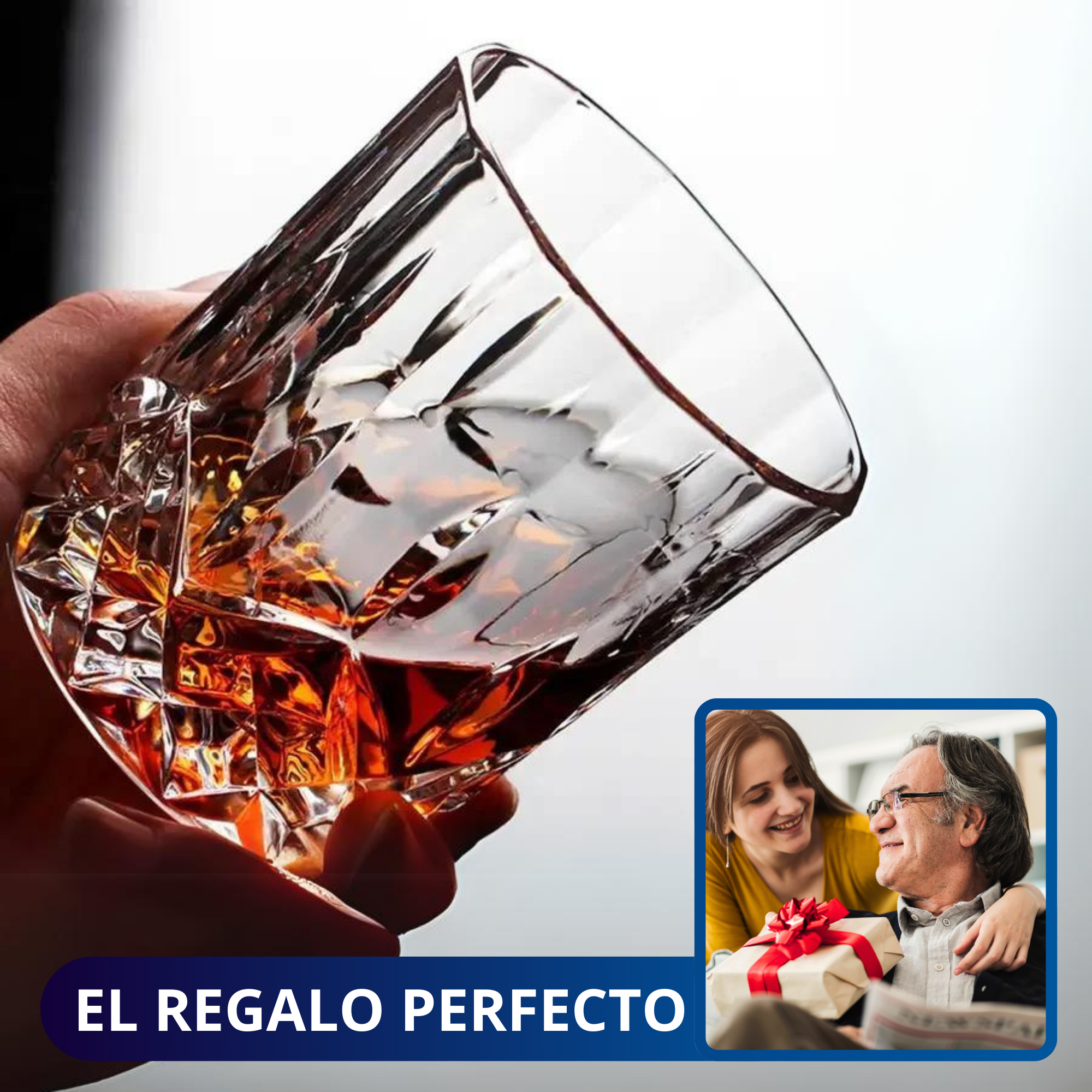 Vasos De Vidrio Whiskey Ecomlab Old Fashion Set Regalo 4 Pcs.