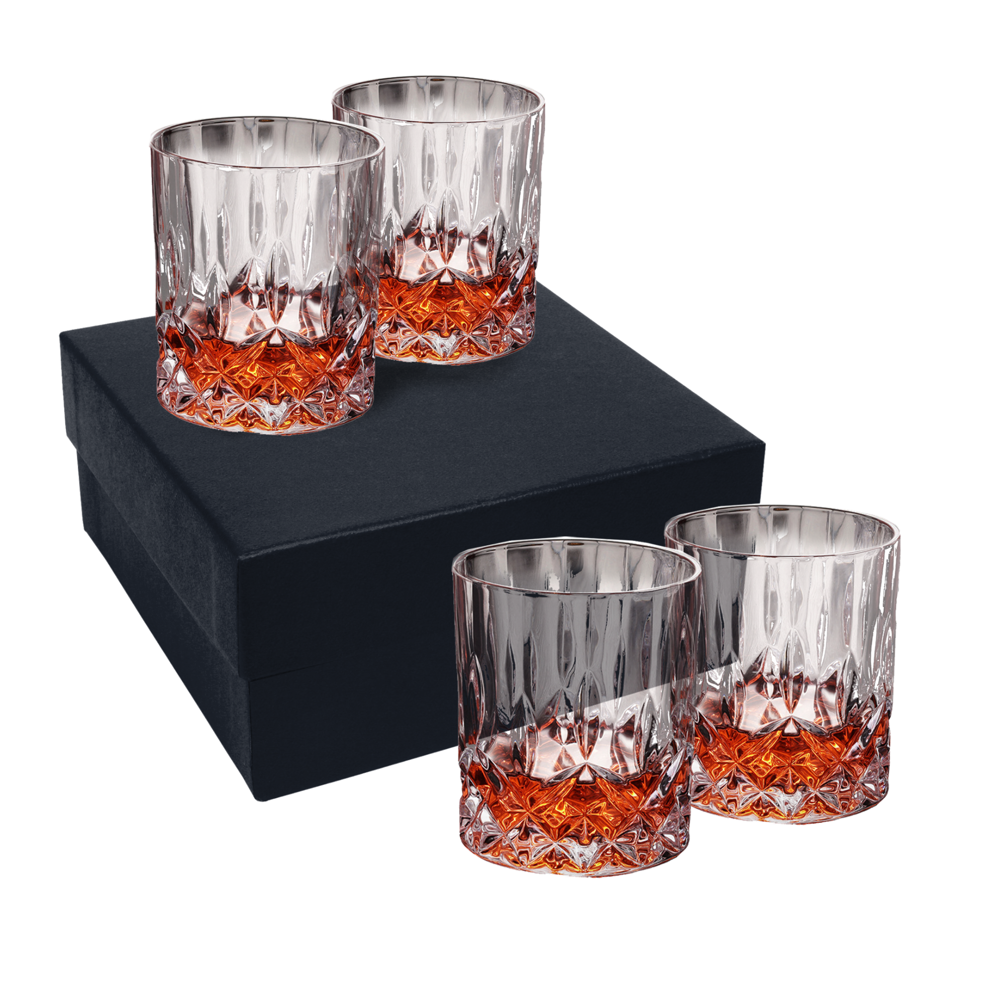 Vasos De Vidrio Whiskey Ecomlab Old Fashion Set Regalo 4 Pcs.