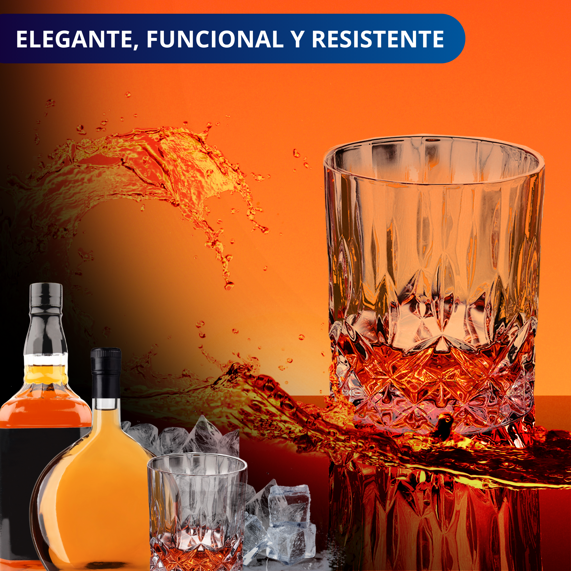 Vasos De Vidrio Whiskey Ecomlab Old Fashion Set Regalo 4 Pcs.