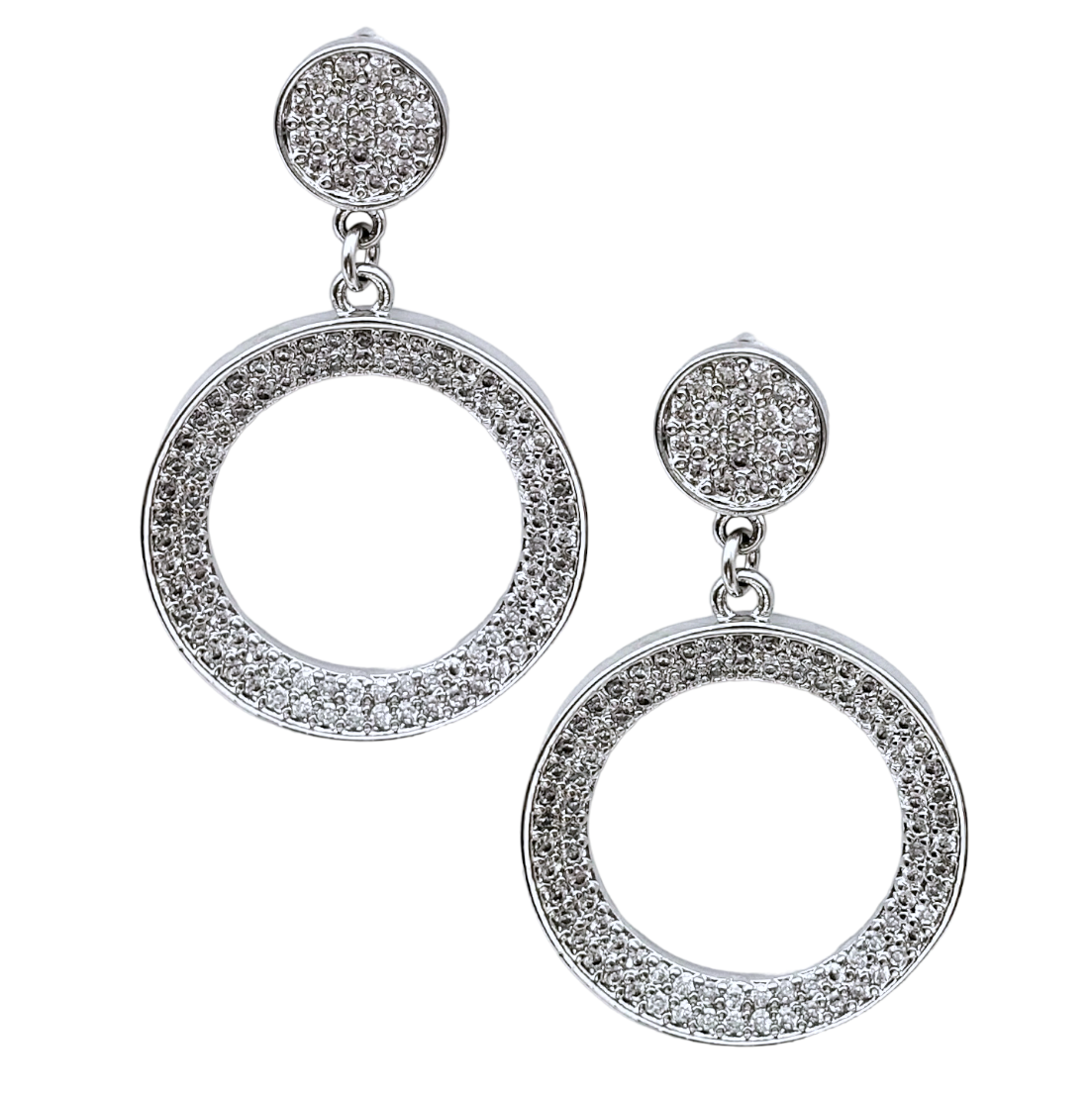 Aretes en rodio aros pendientes.