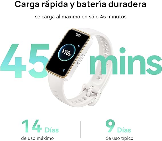 HUAWEI Band 9 (Garantía en México), 1.47”AMOLED, Larga Duración de 2 semanas, Ajuste de Brillo automático, Mayor precisión de medición, Compatible con Android & iOS, Negro.