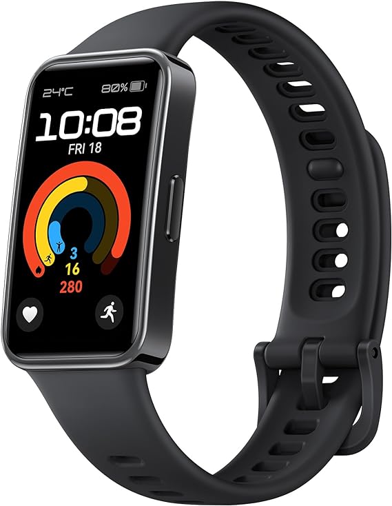HUAWEI Band 9 (Garantía en México), 1.47”AMOLED, Larga Duración de 2 semanas, Ajuste de Brillo automático, Mayor precisión de medición, Compatible con Android & iOS, Negro.