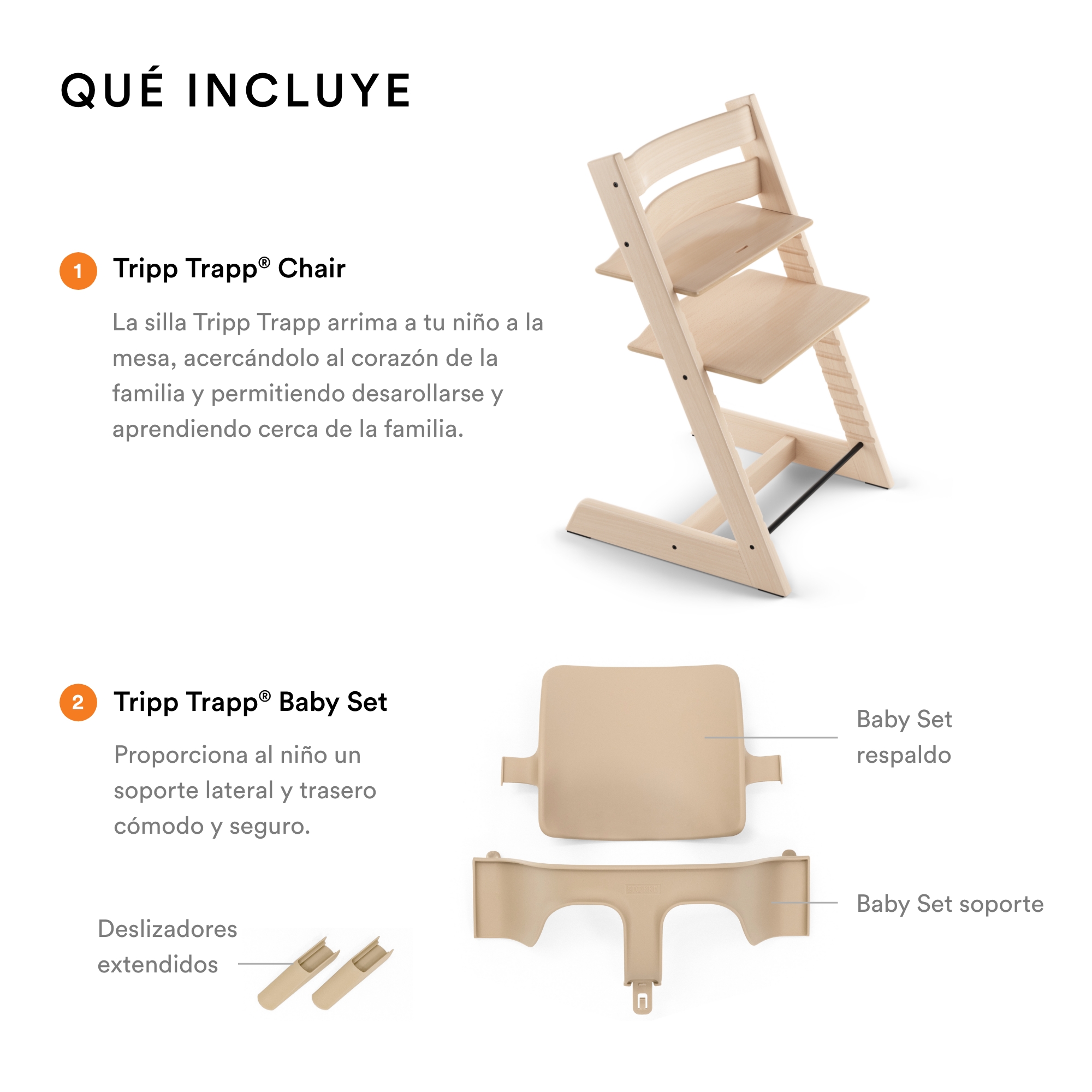 Bundle Stokke Tripp Trapp Baby Set Tray y Arnes Natural.