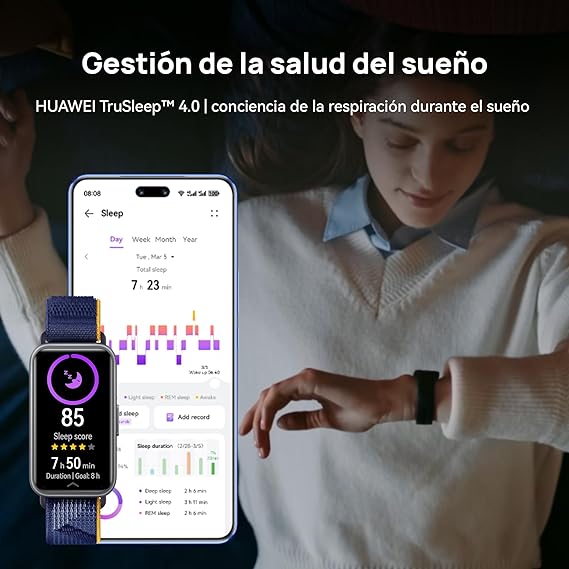 HUAWEI Band 9 (Garantía en México), 1.47”AMOLED, Larga Duración de 2 semanas, Ajuste de Brillo automático, Mayor precisión de medición, Compatible con Android & iOS, Negro.