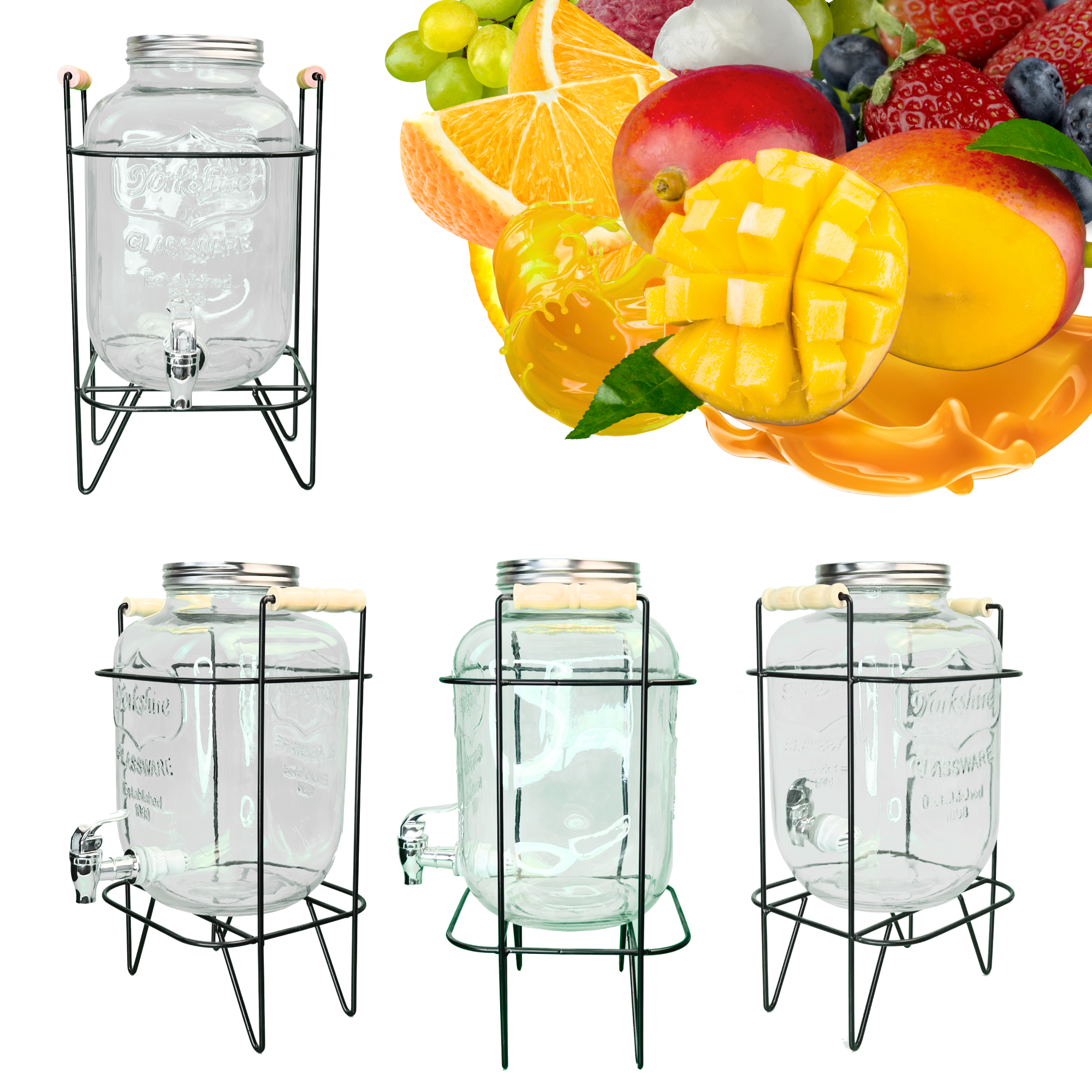 Dispensador De Bebidas Vitrolero Ecomlab Con Base Metálica.