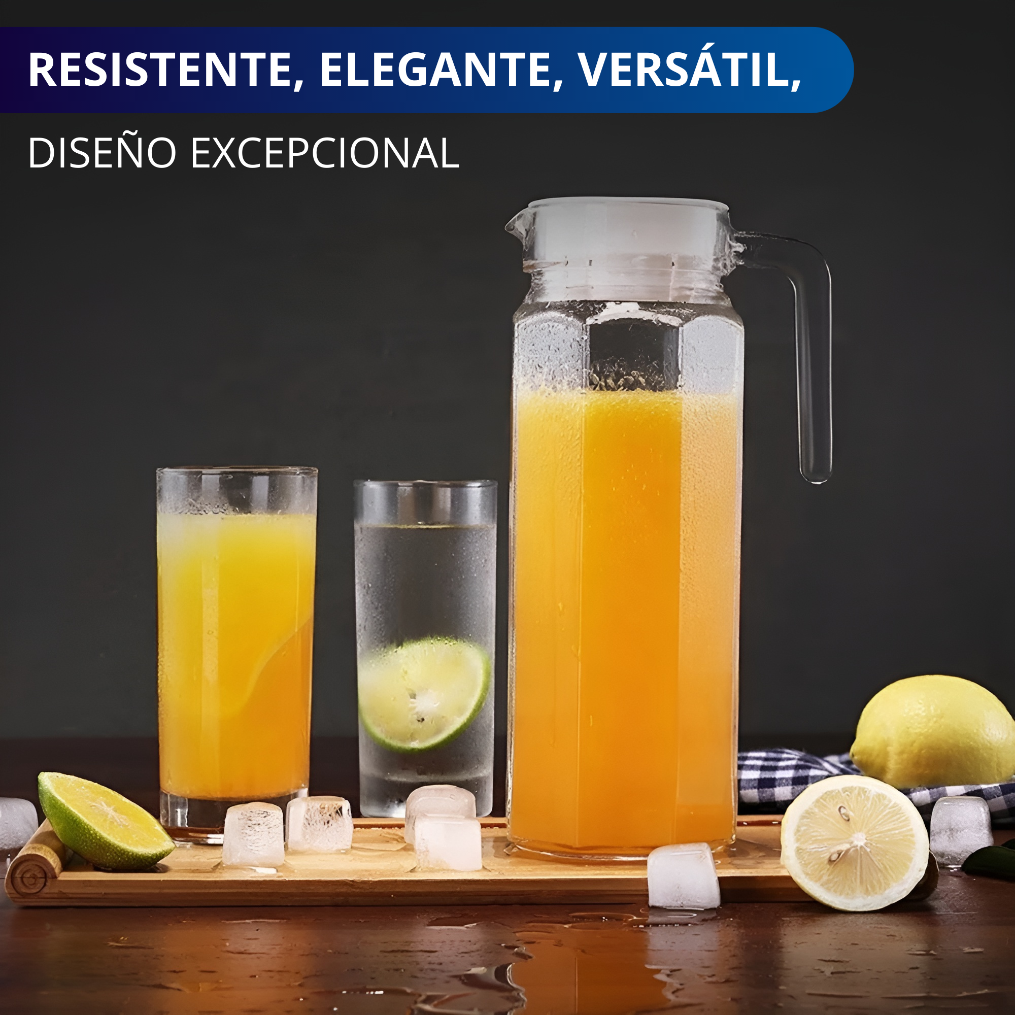 Jarra De Vidrio Con Tapa Ecomlab Ideal Para Agua O Bebidas.