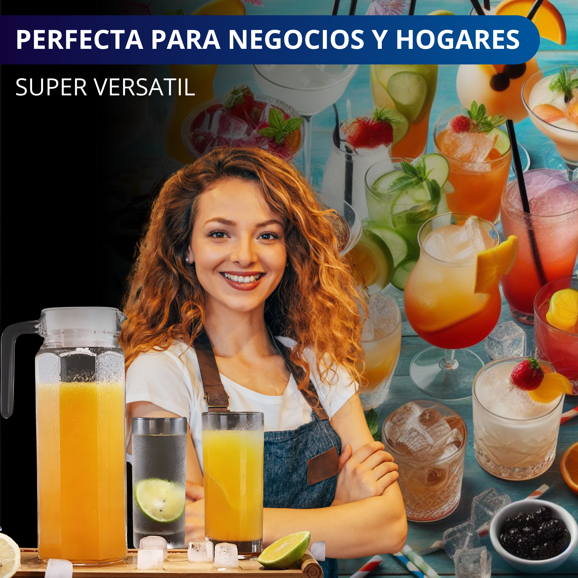 Jarra De Vidrio Con Tapa Ecomlab Ideal Para Agua O Bebidas.