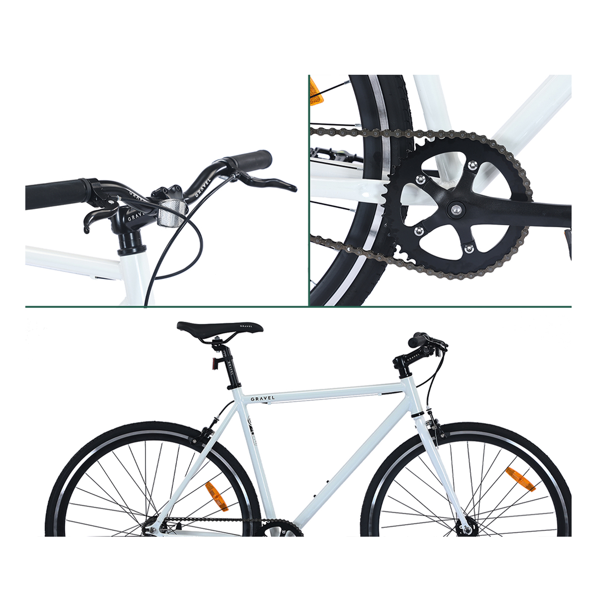 Bicicleta Gravel Fixie R700c Aluminio Color Blanco Tamaño Del Cuadro 54.