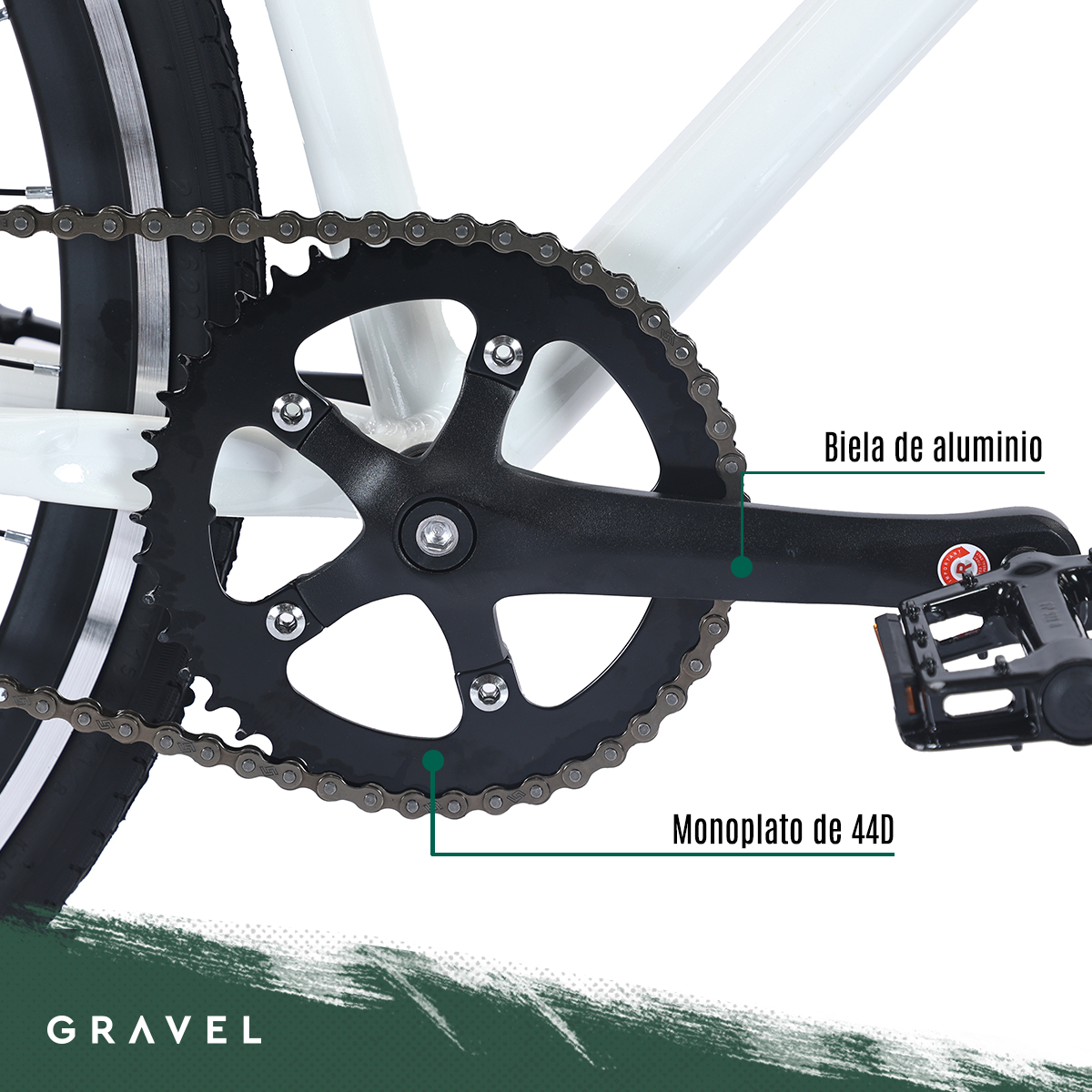 Bicicleta Gravel Fixie R700c Aluminio Color Blanco Tamaño Del Cuadro 54.