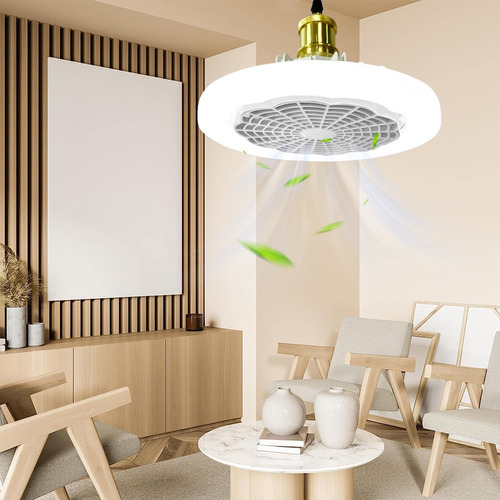 Lámpara De Ventilador Multifunción Foco Led De 30 W E27/e26 Cantidad de aspas 3 Color de la estructura Blanco Color de las aspas White Diámetro 26 cm Frecuencia 1 Material de las aspas Plástico