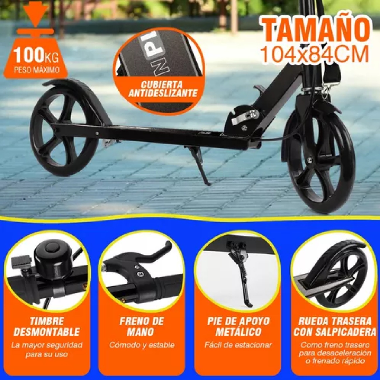 Scooter Patin Diablo Plegable Ajustable Urbano Niños Adultos