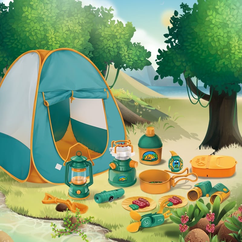 Set Infantil Acampar Koala Accesorios Reloj Linterna Brújula.