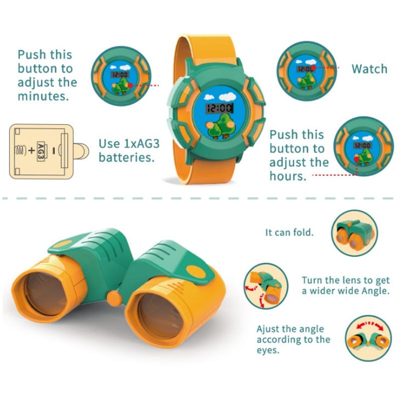 Set Infantil Acampar Koala Accesorios Reloj Linterna Brújula.