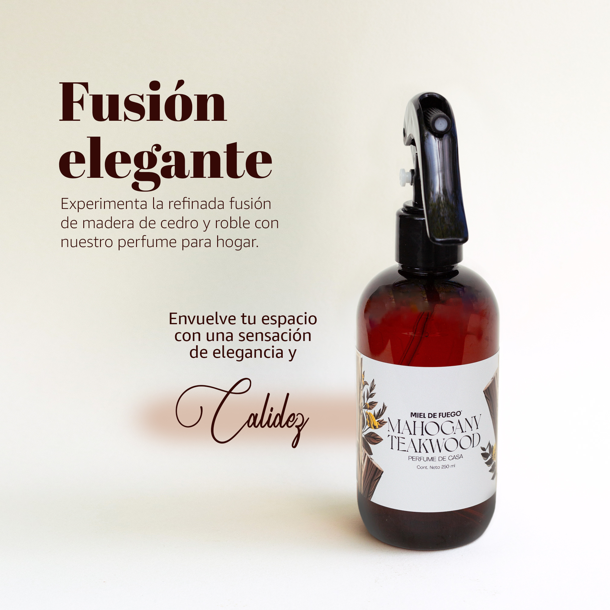 Perfume para Hogar 100% Natural – Aroma Mango y Coco | Aroma Duradero – 250 ml | Fusión de Madera de Cedro y Madera de Roble.