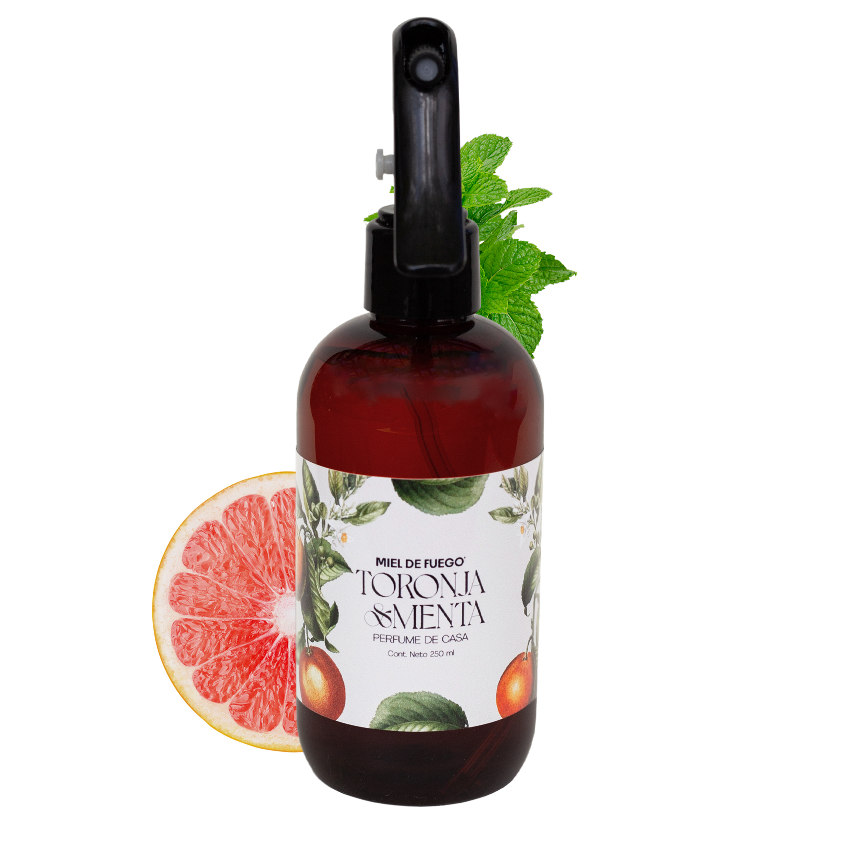 Perfume para Hogar 100% Natural – Aroma Mango y Coco | Aroma Duradero – 250 ml | Fusión de Toronja Madura y Picante con Menta Fresca del Jardín.