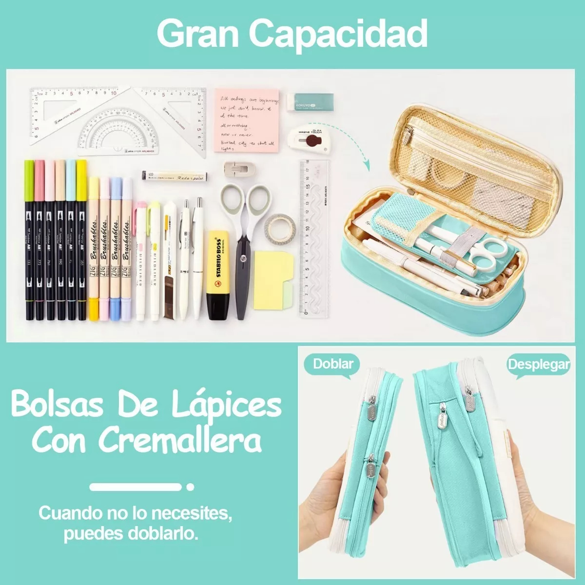 Lapicera Doble Capa De Gran Capacidad Estuche / Organizador.