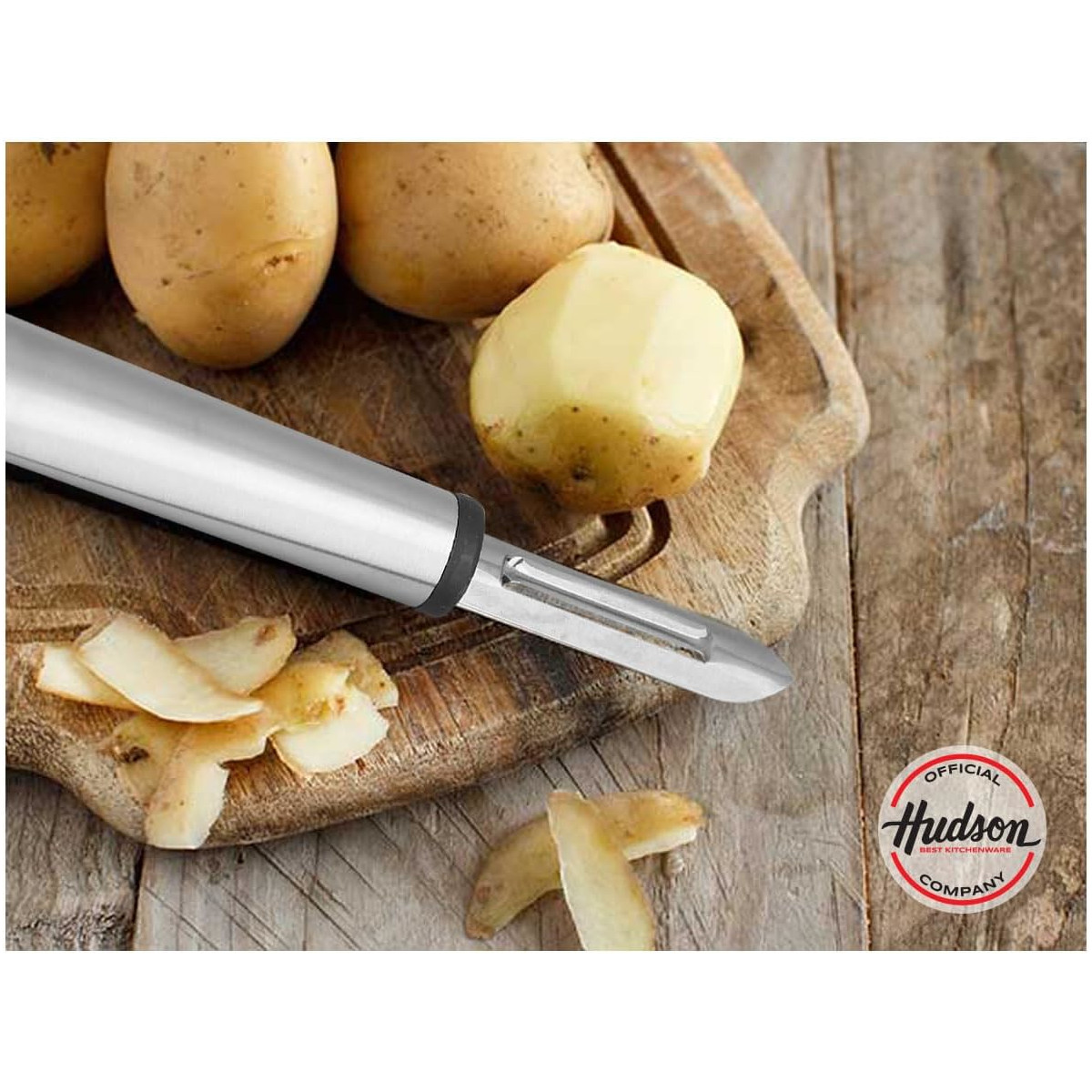 Pelador Pelapapas HUDSON mango acero inoxidable.