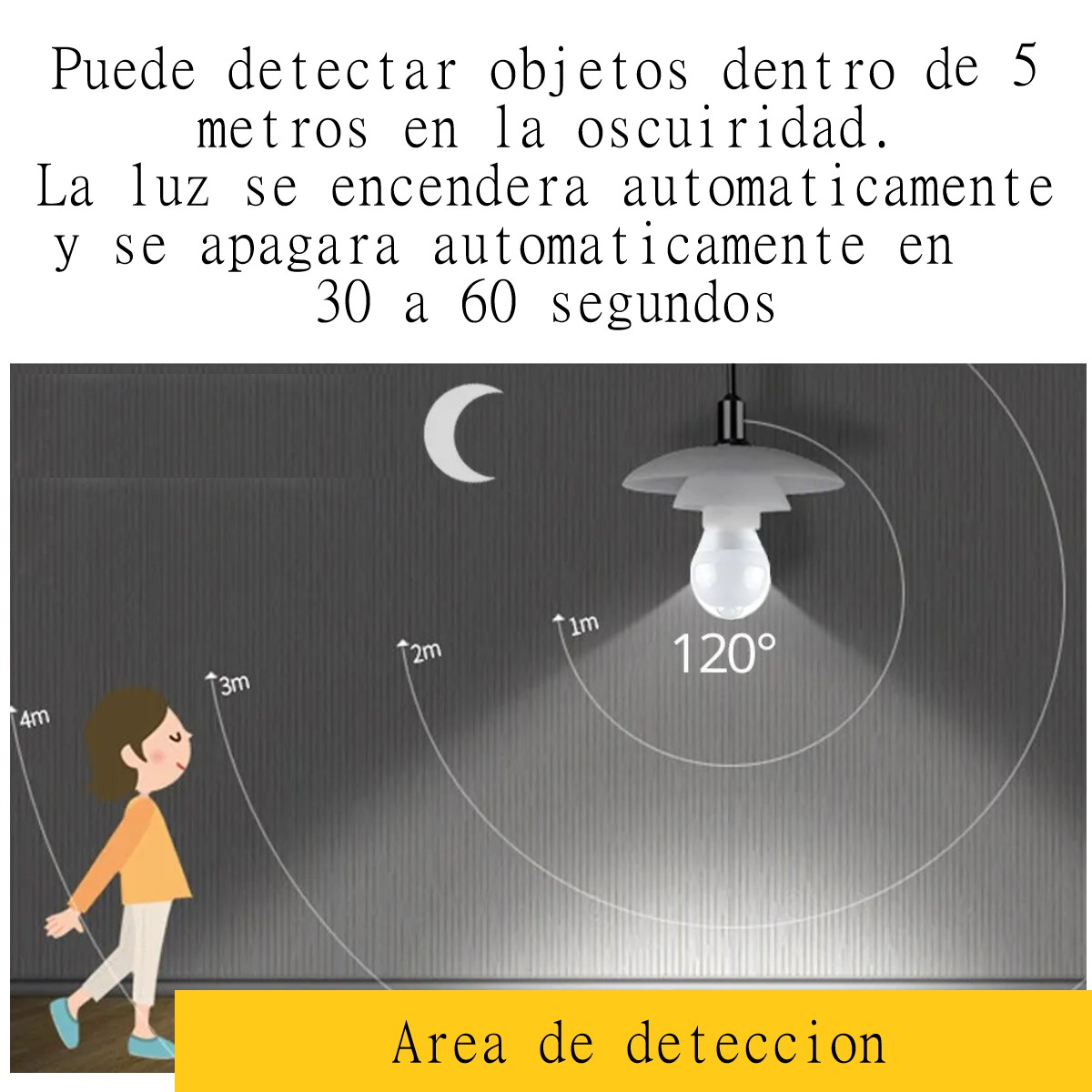 Focos Led Ahorrador Con Sensor De Movimiento 18w E27 nocturno blanco casa patio negocio cochera