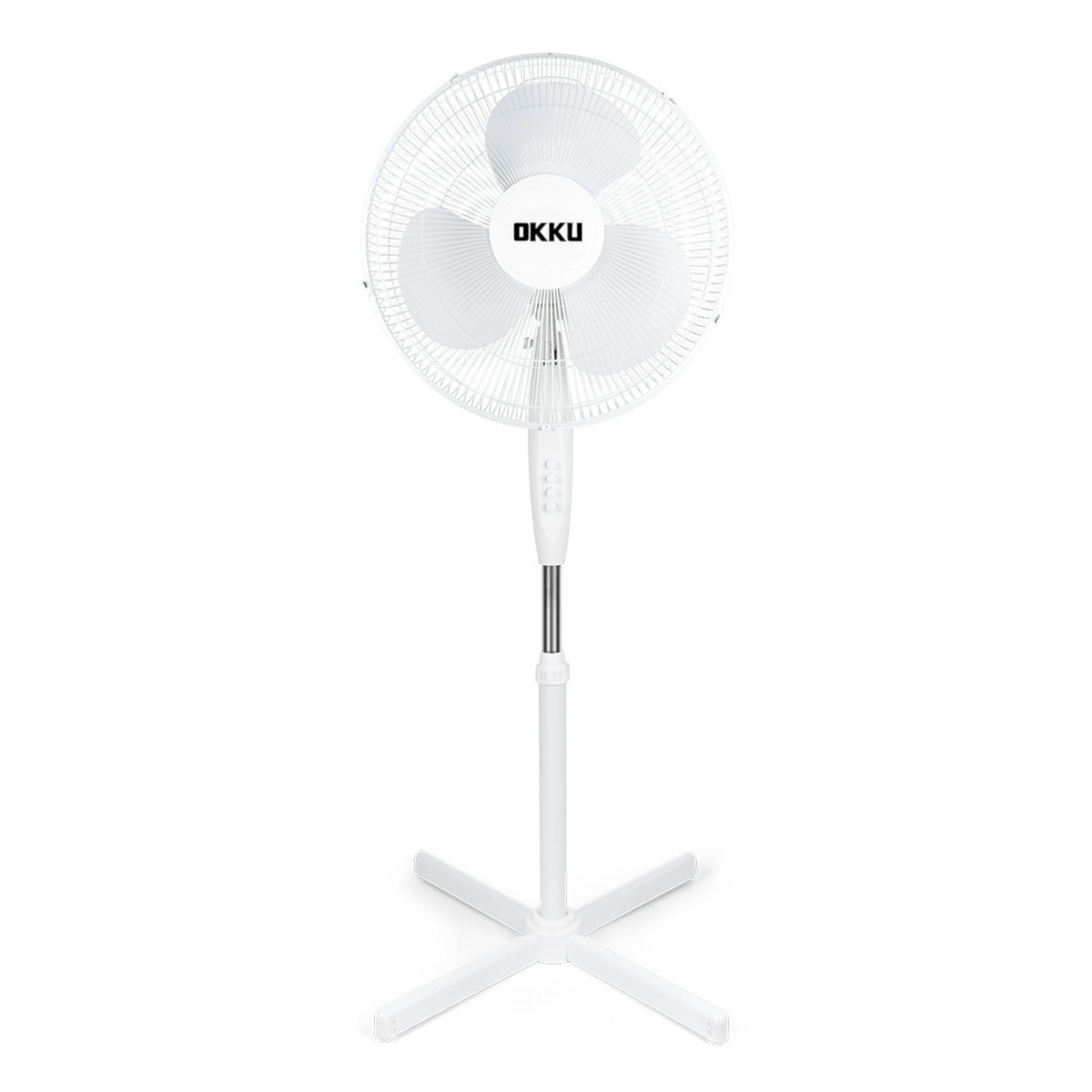 Ventilador Pedestal 16 pul 3 vel KIT 4 PIEZAS OKKU plástico.
