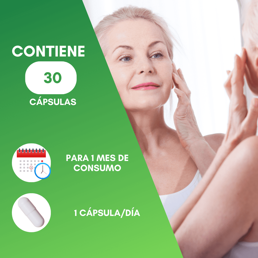 Nutrasien100 Nutrabio. Colágeno marino con Ácido Hialurónico, Biotina y Ácido fólico. Suplemento ideal para crecimiento de cabello y uñas. 30 Caps/30 días.