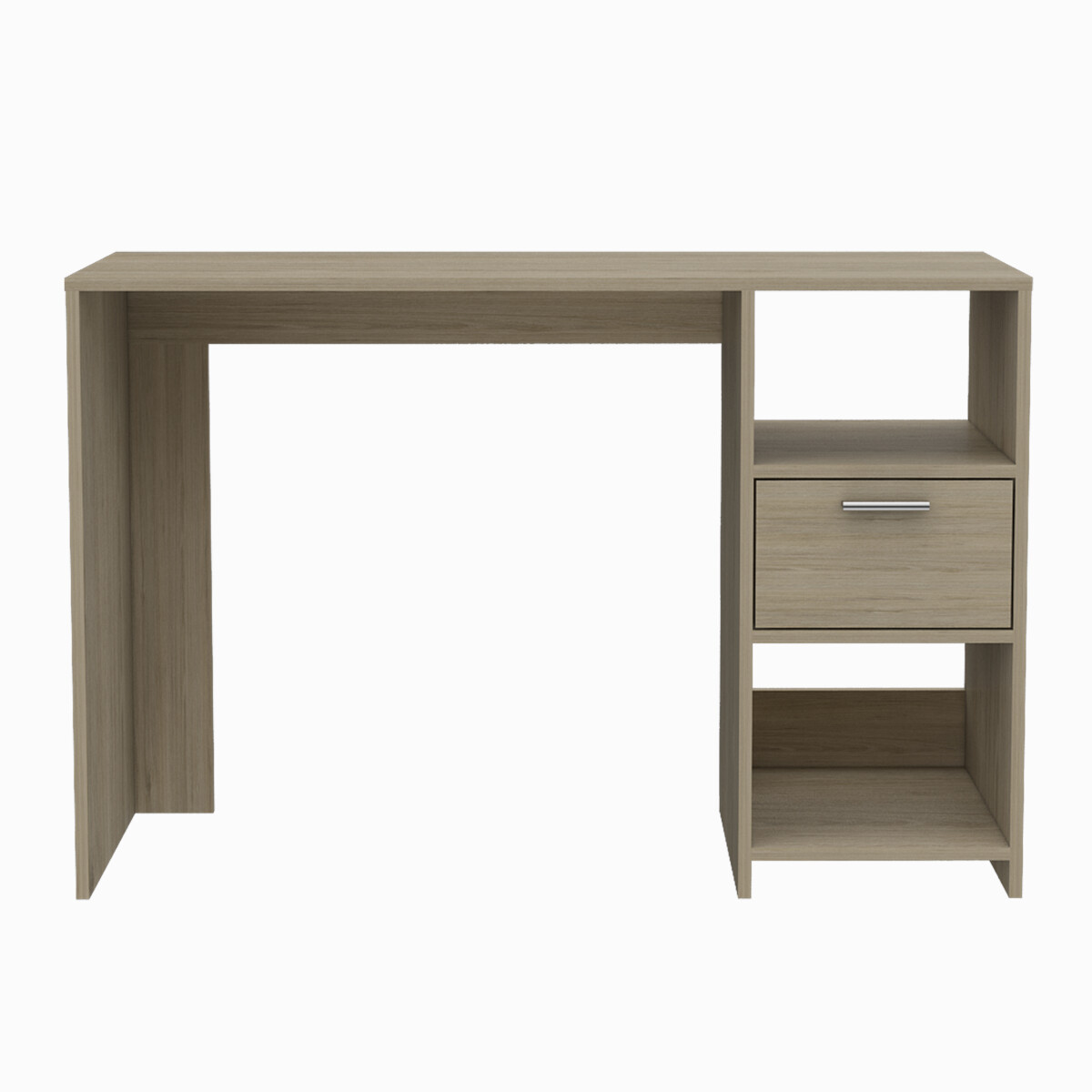 ESCRITORIO ARMABLE IDEAL PARA OFICINA O EL HOME OFFICE CON DOS ENTREPAÑOS Y UN CAJON .