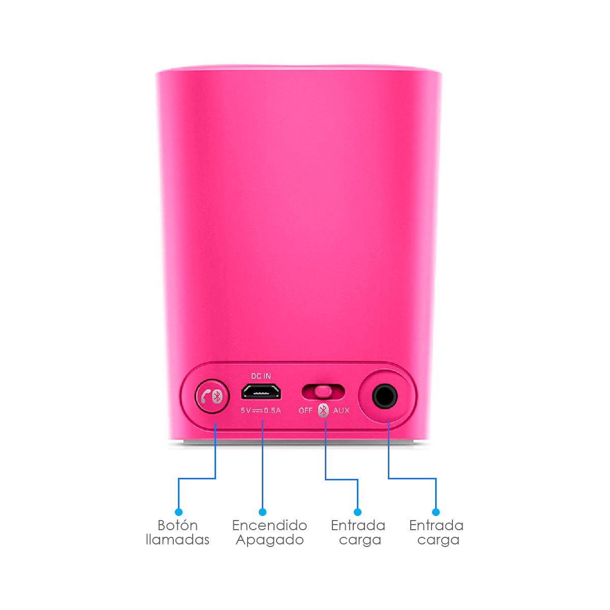 Bocina Portátil Phillips Rosa 2 W Bluetooth Bt-100p/27 Rosa.