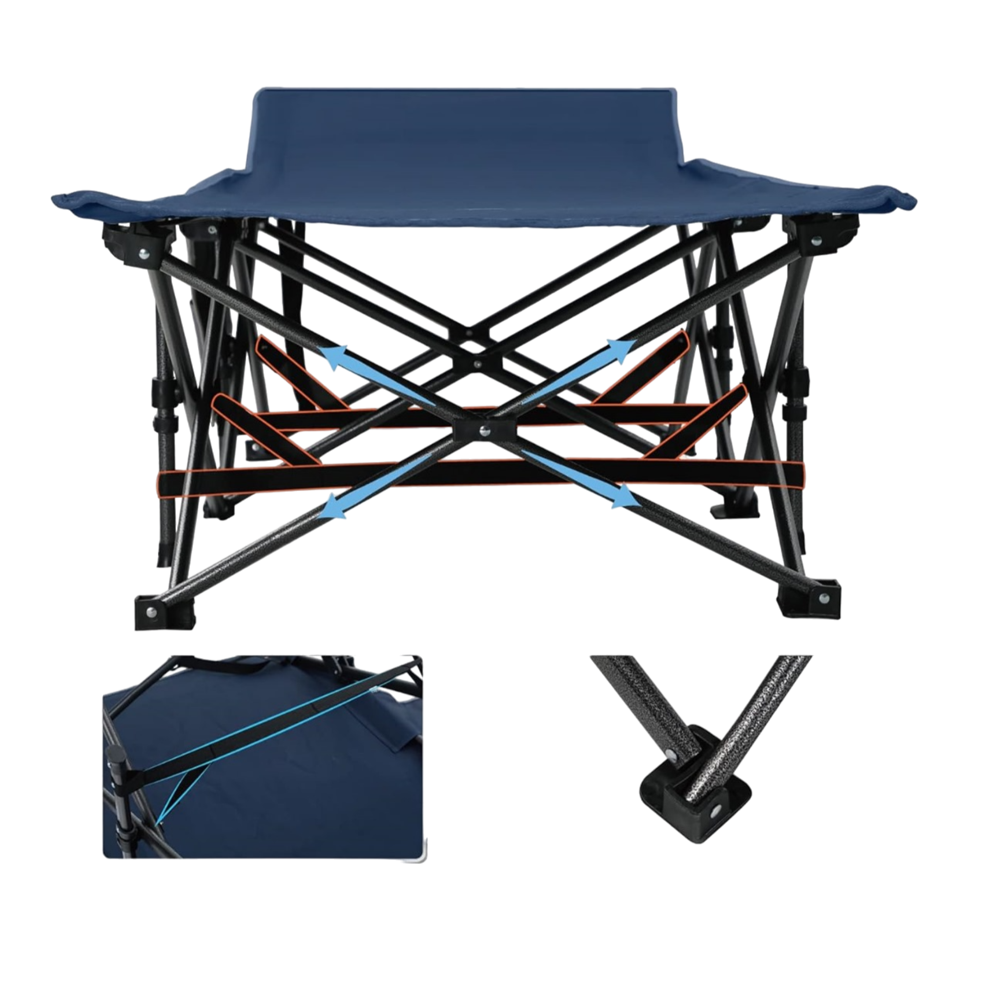 CAMASTRO PLEGABLE DE TELA OXFORD PARA ADULTO CAMPING PARA EXTERIORES CON REPOSAPIES.