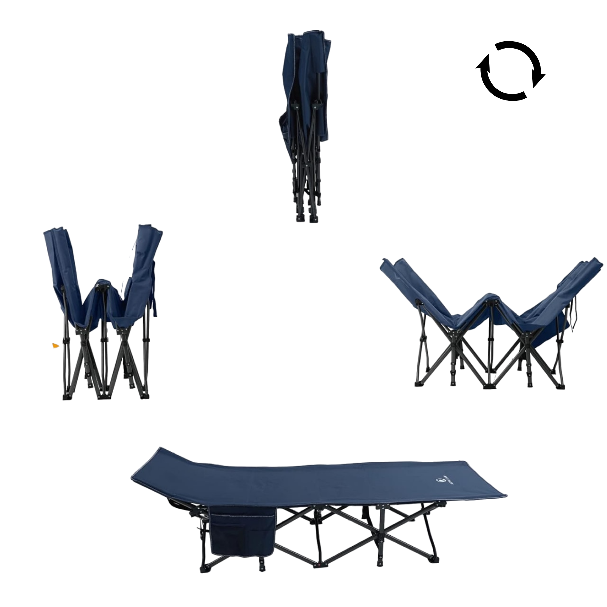 CAMASTRO PLEGABLE DE TELA OXFORD PARA ADULTO CAMPING PARA EXTERIORES CON REPOSAPIES.