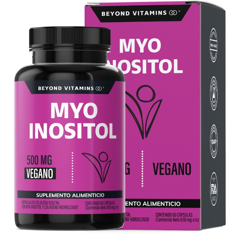 Suplemento Alimenticio MYO Inositol y Colágeno Hidrolizado Beyond Vitamins 60 cápsulas