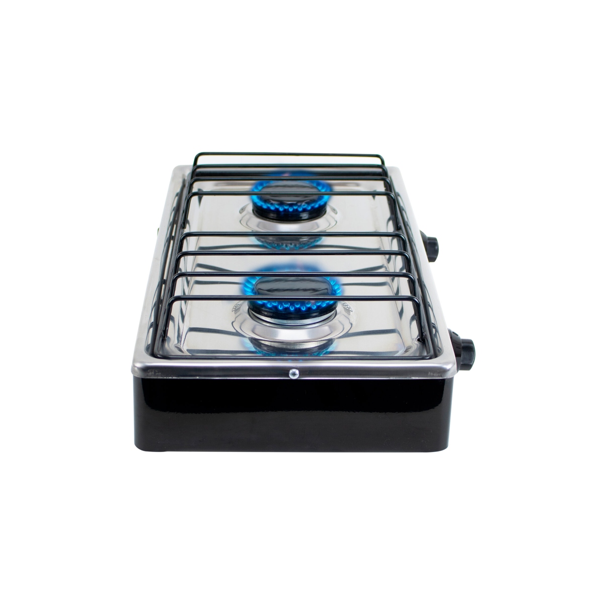 Parrilla de Gas Super Flama 2Q-CA-N 2 Quemadores / Cubierta de Acero Negro ALBY3.