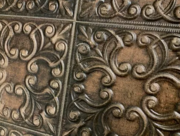 Recubrimiento Vintage Cobrizo Metálico 44 x 44 cms Pack de 6 piezas.