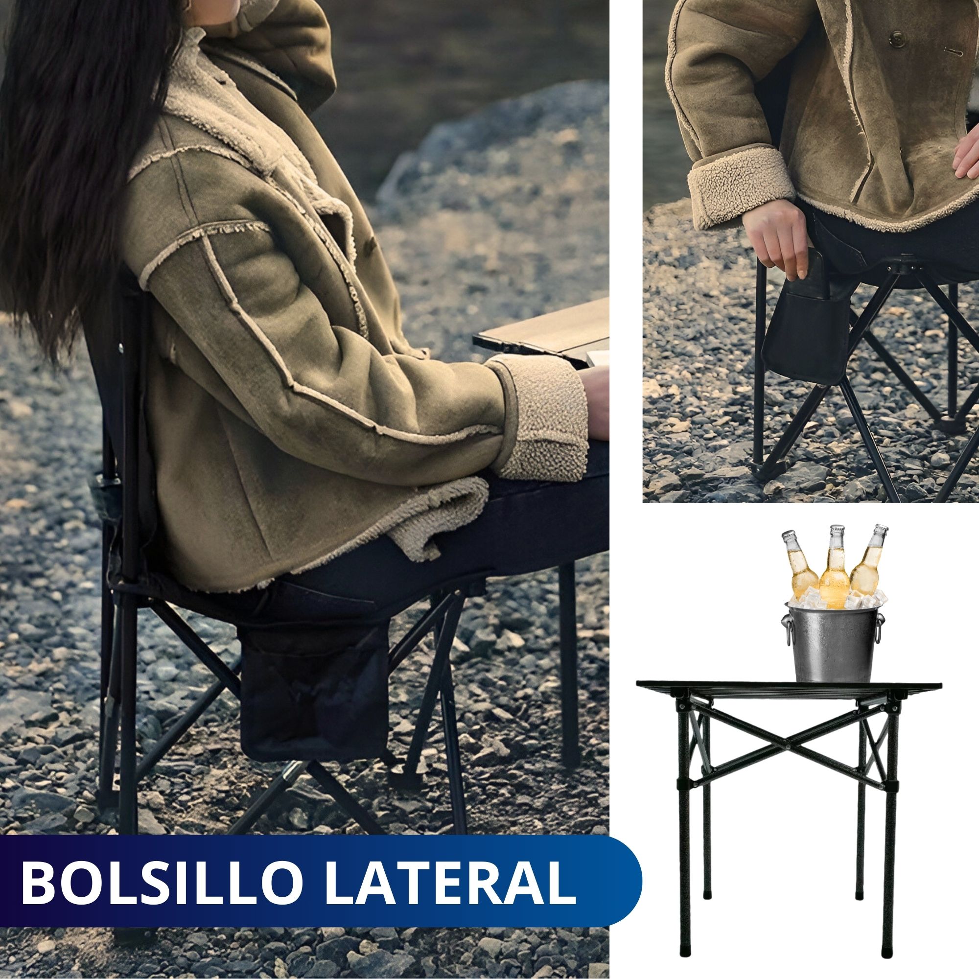 Mesa Plegable Camping Con 4 Sillas Ecomlab Jardín Portátil.
