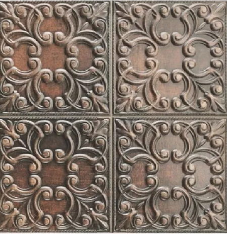 Recubrimiento Vintage Cobrizo Metálico 44 x 44 cms Pack de 6 piezas.