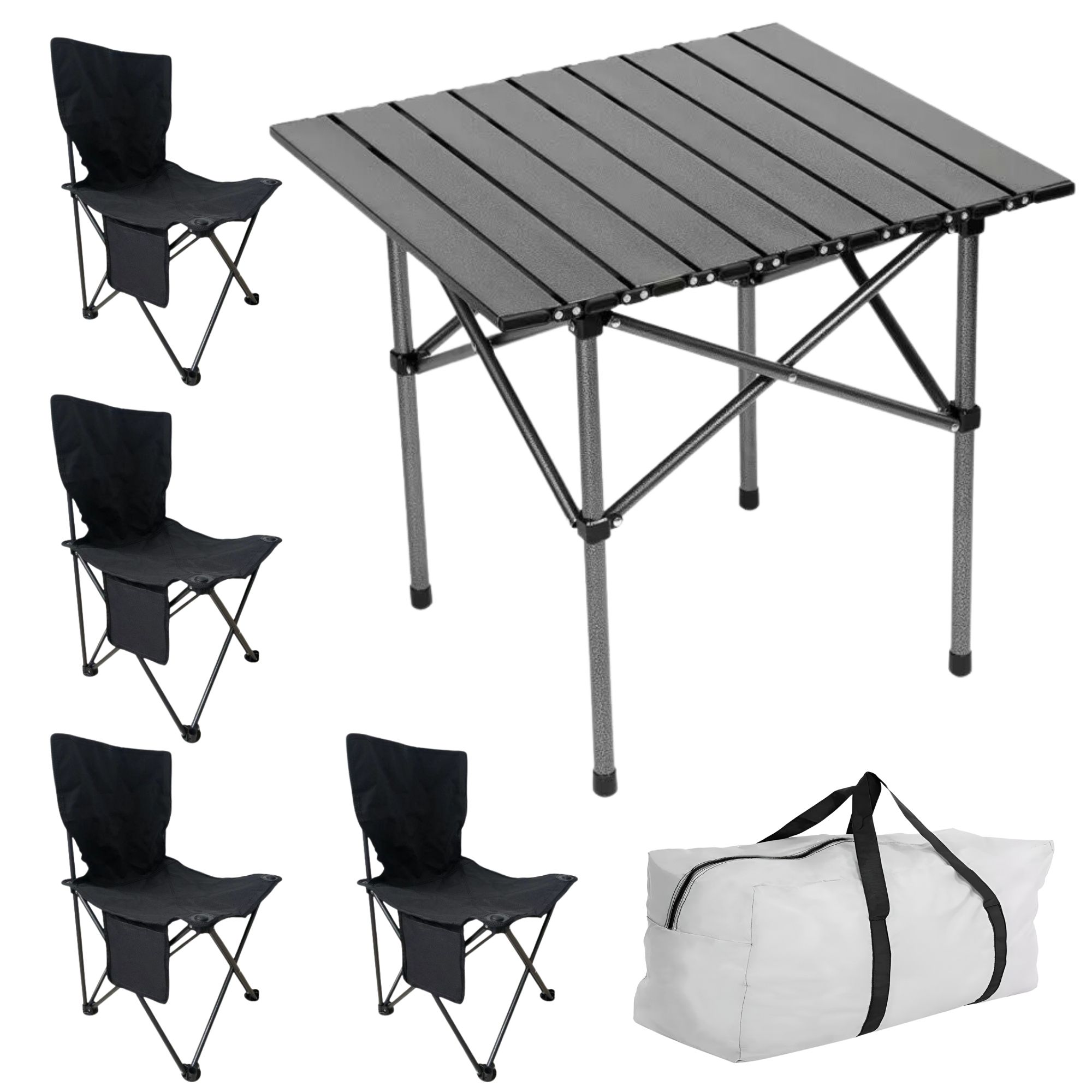 Mesa Plegable Camping Con 4 Sillas Ecomlab Jardín Portátil.