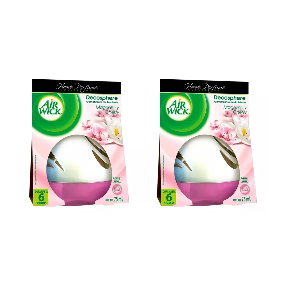 Aromatizante Air Wick Magnolia y Cherry 2 Pzs de 75 ml c/u